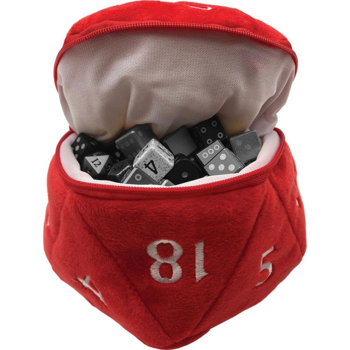 D20 Plush Dice Bag - Red - Just $16.99! Shop now at Retro Gaming of Denver