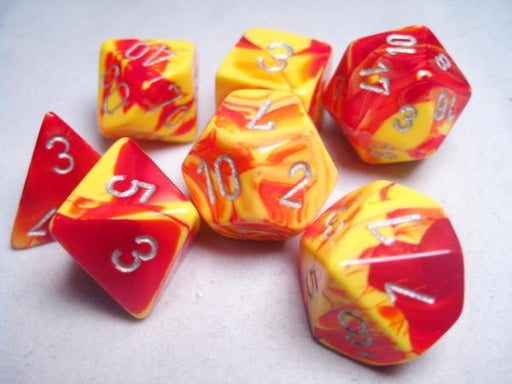 Gemini 5 Polyhedral Red Yellow/Silver 7-Die Set - Just $10! Shop now at Retro Gaming of Denver