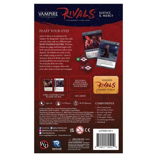 Vampire The Masquerade: Rivals - Justice & Mercy Expansion - for just $30! 