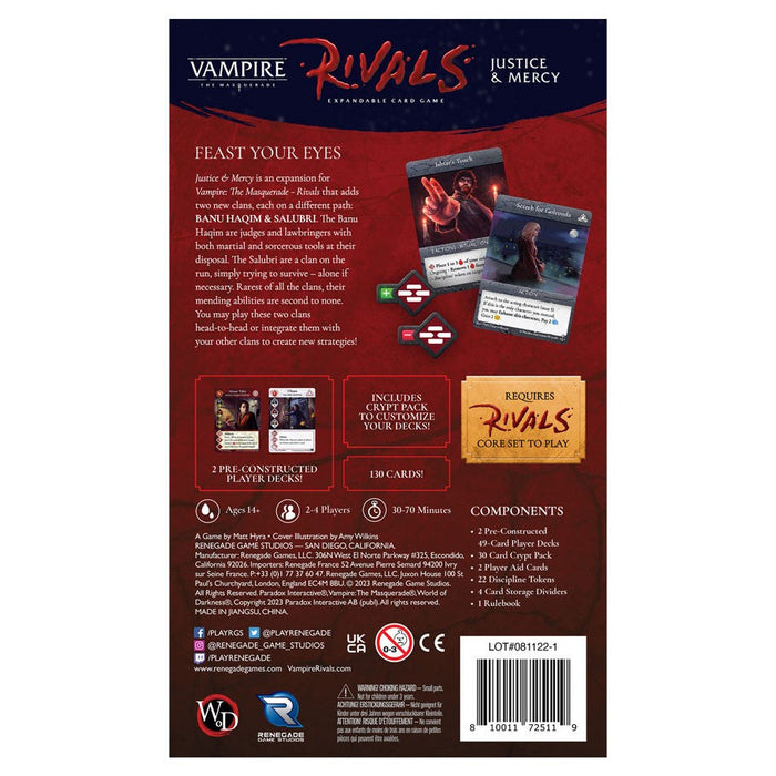 Vampire The Masquerade: Rivals - Justice & Mercy Expansion - for just $30! 