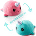 TeeTurtle Reversible Narwhal: Aqua/Pink (Mini) - Premium Toys and Collectible - Just $16.99! Shop now at Retro Gaming of Denver