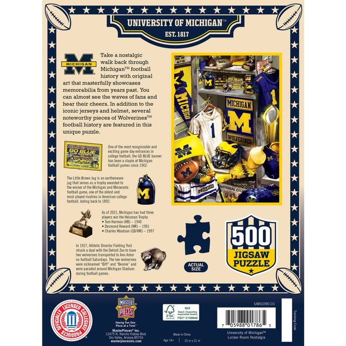 Michigan Wolverines - Locker Room 500 Piece Jigsaw Puzzle - for just $16.99! 