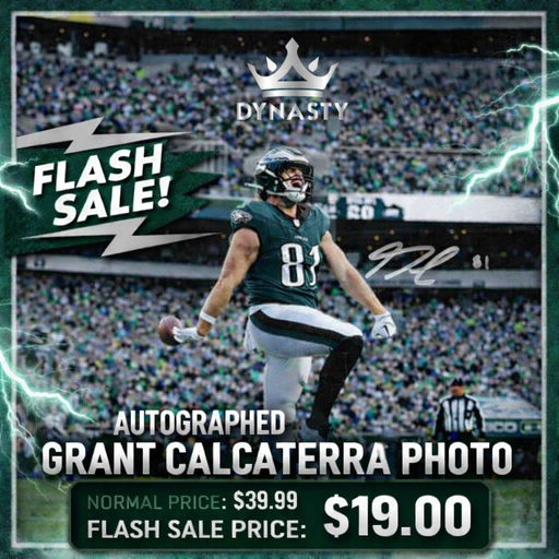 Grant Calcaterra First Touchdown Philadelphia Eagles Autographed 8" x 10" Football Photo - for just $19! 