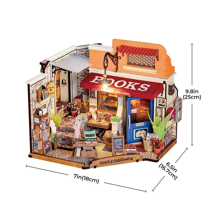 Rolife Corner Bookstore, DIY Miniature House Kit - for just $48.99! 