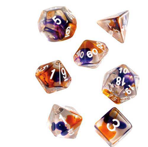 RPG Dice Set (7+1): Purple, Orange Semi-Transparent Resin - Just $12.41! Shop now at Retro Gaming of Denver