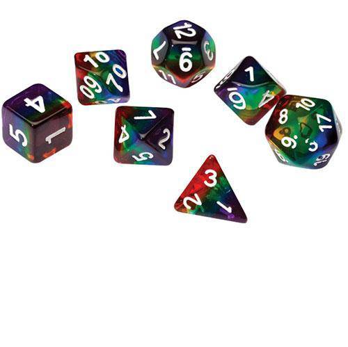 RPG Dice Set (7+1): Rainbow Translucent Resin - Just $12.41! Shop now at Retro Gaming of Denver