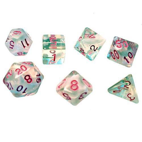 RPG Dice Set (7+1): White Cloud , Pink Ink - Just $12.41! Shop now at Retro Gaming of Denver