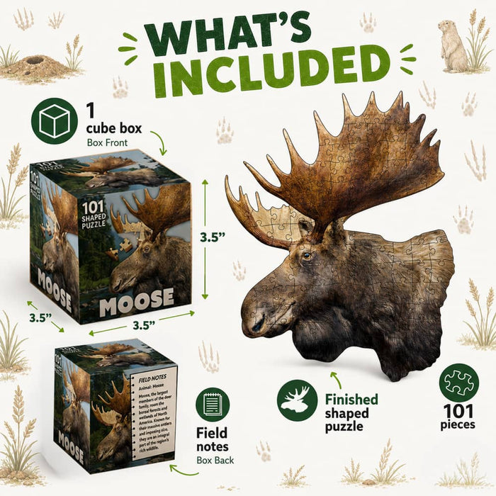 Moose 100 Piece Shaped Jigsaw Puzzle - for just $7.99! 