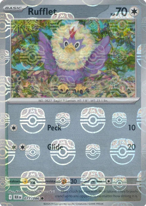 Rufflet (077/086) (Master Ball Pattern) [Scarlet & Violet: Black Bolt] - for just $1! 