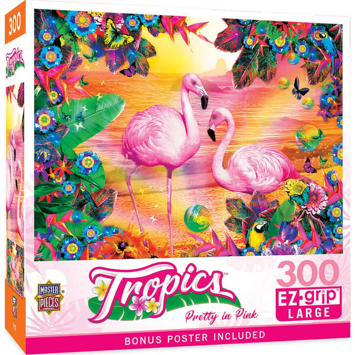 Tropics - Pretty in Pink 300 Piece EZ Grip Jigsaw Puzzle - for just $14.99! 