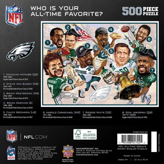 Philadelphia Eagles - All Time Greats 500 Piece Jigsaw Puzzle - for just $19.99! 