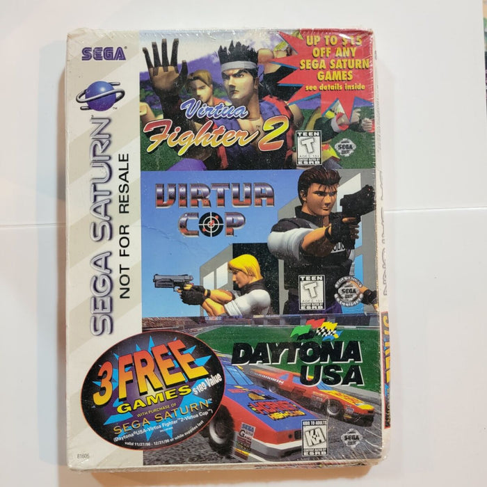 Virtua Fighter 2/Virtua Cop/Daytona USA 3 Game Bundle [Not for Resale] (Sega Saturn) - for just $0! 