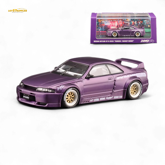 Inno64 NISSAN SKYLINE GT-R (R33) "PANDEM ROCKET BUNNY" Purple 1:64 - for just $29.99! 