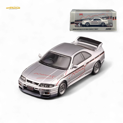 Inno64 NISSAN SKYLINE GR-R (R33) "Tuned by Mine's" Silver 1:64 - for just $29.99! 
