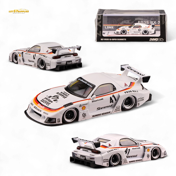 Inno64 Mazda RX-7 LBWK in White 1:64 IN64-LBWK-RX7-02 - for just $29.99! 