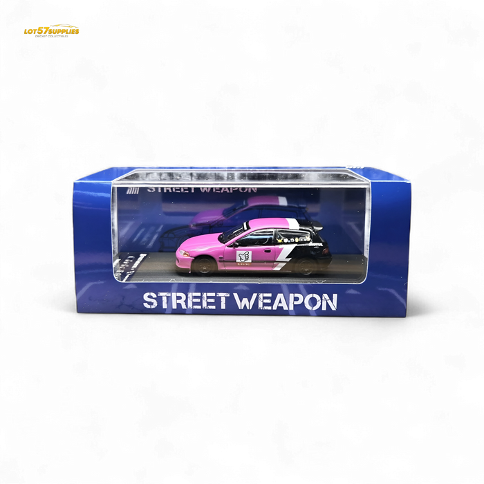 Street Weapon Honda Civic EG6 No Good Racing Pink - Black 1:64 - for just $38.99! 