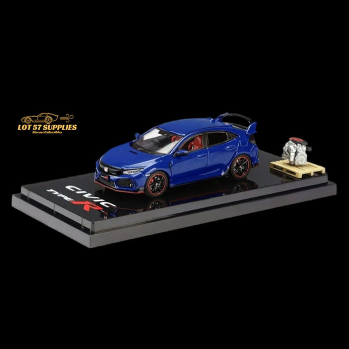 Hobby Japan 2017 Honda Civic Type R FK8 Brilliant Sporty Blue With Engine Model Display 1:64 HJ641055ABL - Just $39.99! Shop now at Retro Gaming of Denver