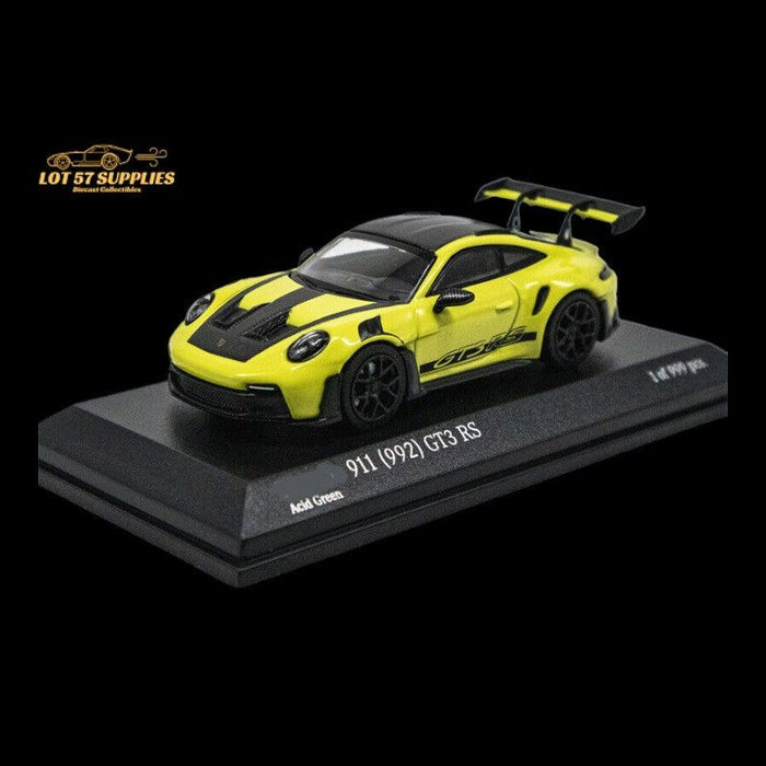 Tarmac Works x Minichamps Porsche 911 (992) GT3 RS Acid Green 1:64 - Just $34.99! Shop now at Retro Gaming of Denver