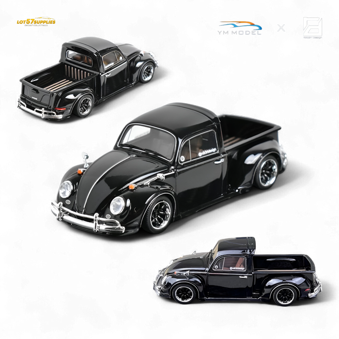 YM Model Volkswagen Beetle Pickup Truck FUSCUP Black 1:64 - for just $74.99! 