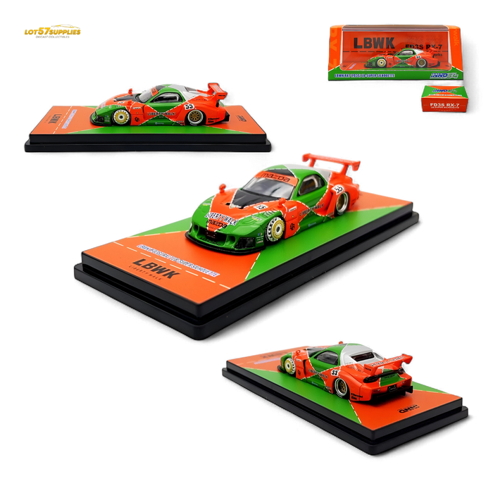Inno64 Mazda RX-7 LBWK FD3S Orange/Green MDX 24' 1:64 IN64-LBWK-RX7-04 - for just $34.99! 