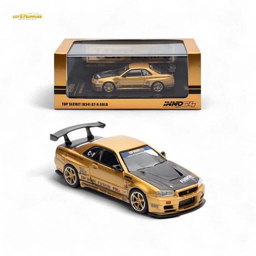 Inno64 TOP SECRET R34 GT-R - Gold 1:64 - for just $29.99! 