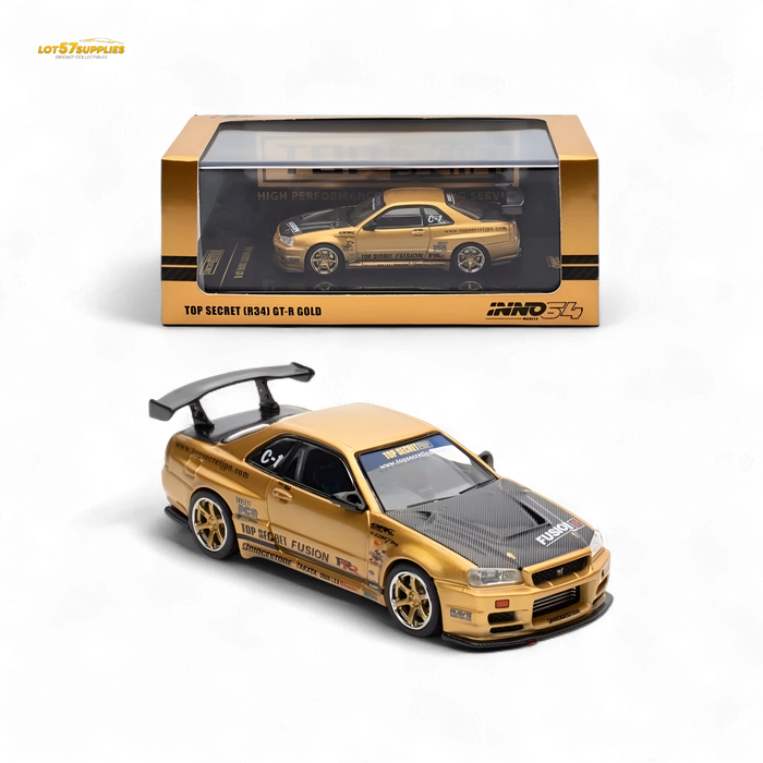 Inno64 Top Secret R34 GT-R Gold 1:64 - for just $29.99! 