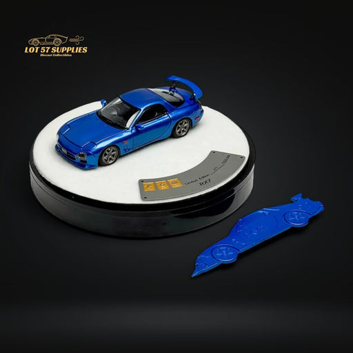 PGM Mazda RX-7 FD3S Metallic Blue Fully Openeable Luxury Base 1:64 - for just $94.99! 