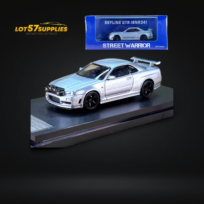 Street Weapon Nissan (R34) GT-R in Silver Snow Drift 1:64 - for just $34.99! 