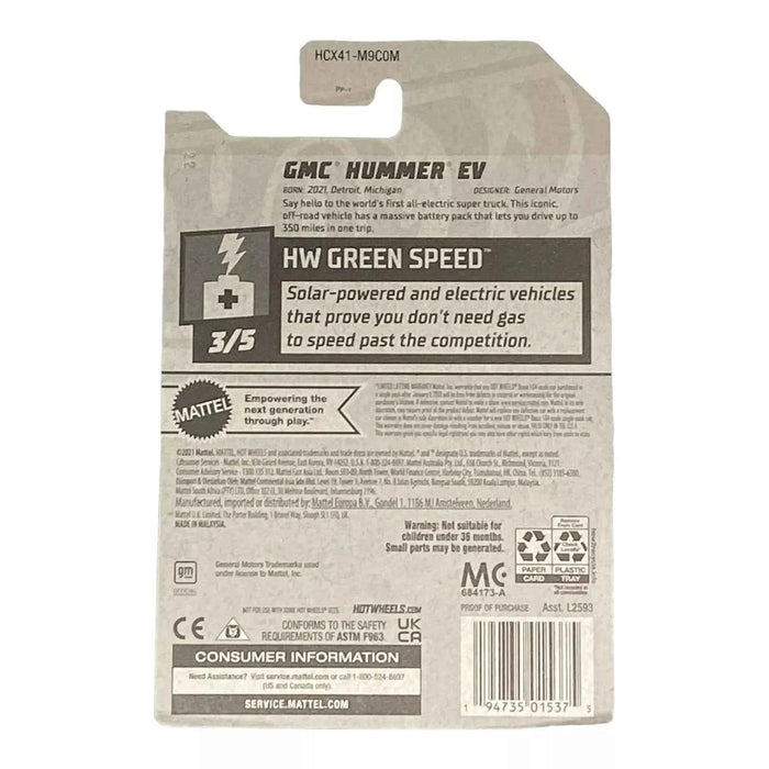 Hot Wheels GMC Hummer EV - Green Speed Series 3/5 - for just $1.79! 