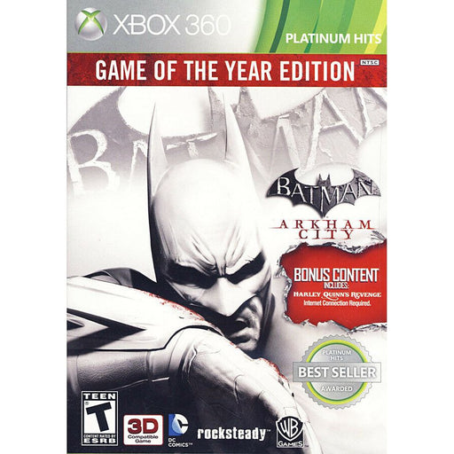 Batman: Arkham City Game Of The Year Edition (Platinum Hits) (Xbox 360) - Premium Video Games - Just $0! Shop now at Retro Gaming of Denver