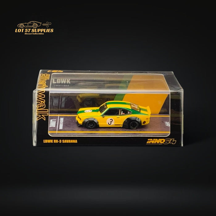 Inno64 Mazda RX-3 Savanna LBWK Yellow Green #3 1:64 IN64-LBWKRX3-01 - for just $29.99! 