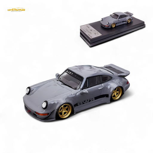 Flame Porsche 964 RWB Whale Tale in Cement Gray 1:64 - for just $32.99! 