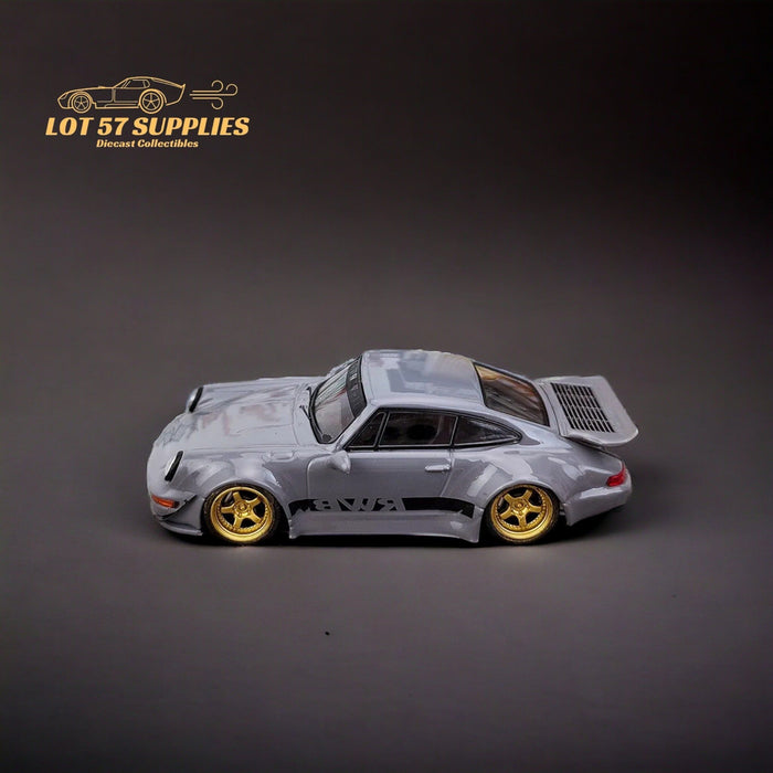 Flame Porsche 964 RWB Whale Tale in Cement Gray 1:64 - Just $32.99! Shop now at Retro Gaming of Denver