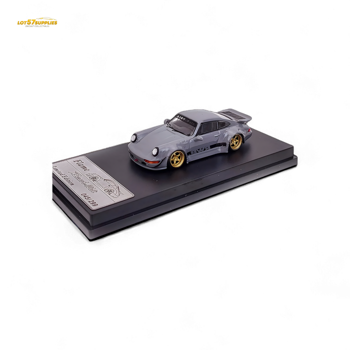 Flame Porsche 964 RWB Whale Tale in Cement Gray 1:64 - for just $32.99! 