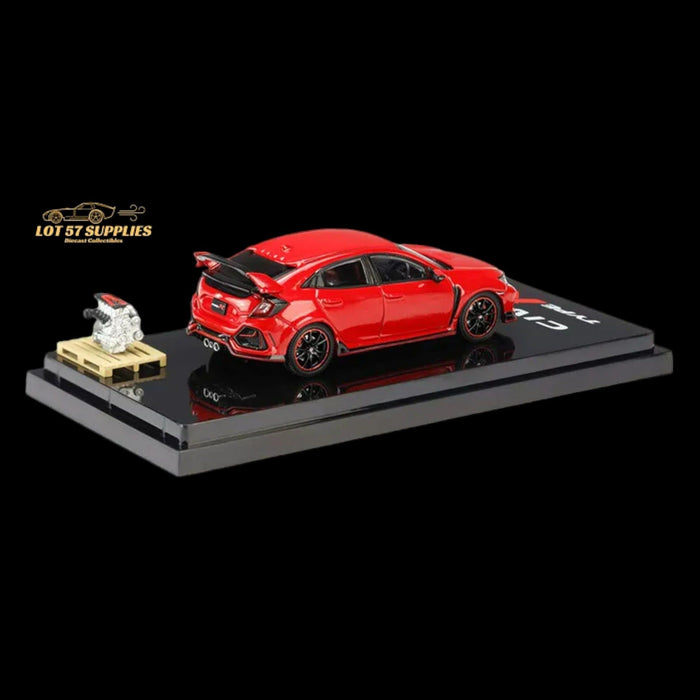 Hobby Japan 2017 Honda Civic Type R FK8 Flame Red With Engine Model Display 1:64 HJ641055AR - Just $39.99! Shop now at Retro Gaming of Denver