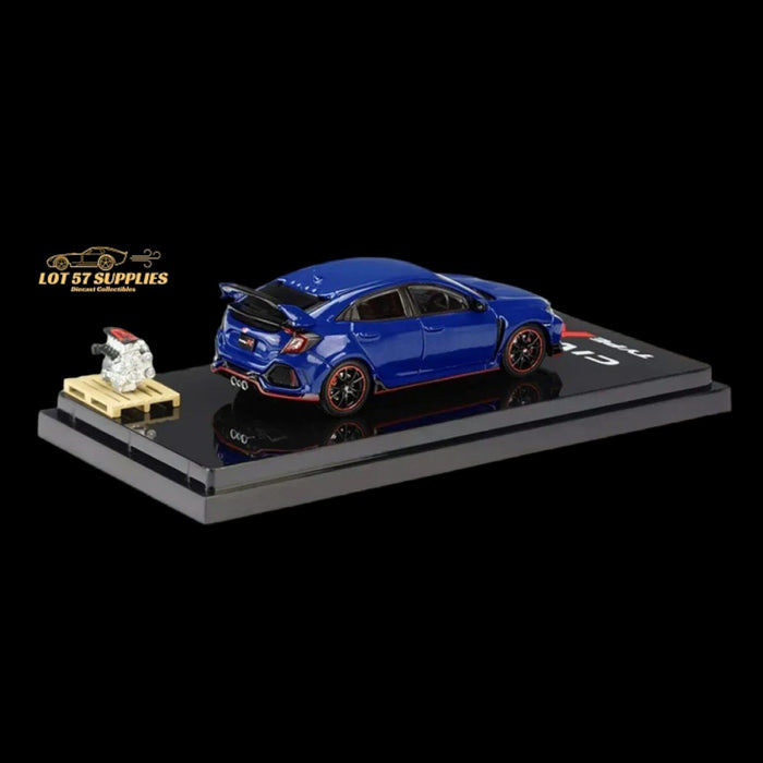 Hobby Japan 2017 Honda Civic Type R FK8 Brilliant Sporty Blue With Engine Model Display 1:64 HJ641055ABL - Premium Honda - Just $39.99! Shop now at Retro Gaming of Denver