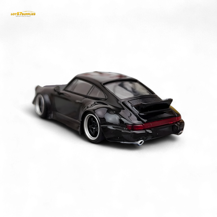 Flame Porsche 964 RWB Ducktail in Gloss Black 1:64 - for just $32.99! 