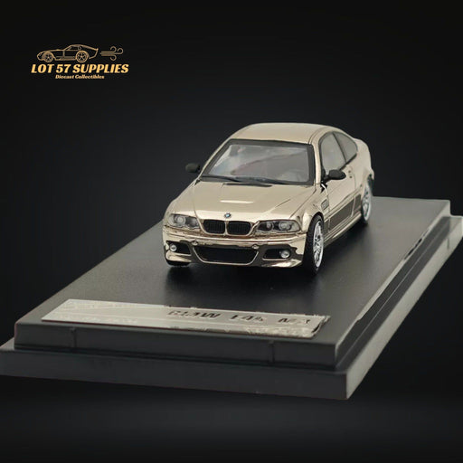 Stance Hunters BMW E46 M3 Chrome Silver with original wheel 1:64 Diecast - Premium BMW - Just $34.99! Shop now at Retro Gaming of Denver