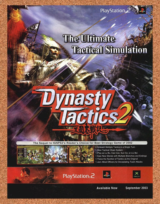2003 Dynasty Tactics 2 PS2 Original Ad - for just $17.99! 