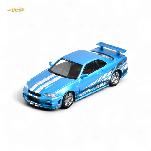 Stance Hunters Skyline GT-R R34 Z-Tune Guru Chrome Blue 888pcs 1:64 - for just $34.99! 