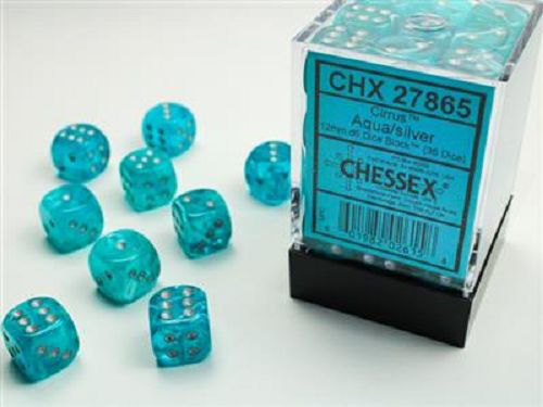Chessex: D6 Cirrus Dice set - 12MM - for just $14.99! 