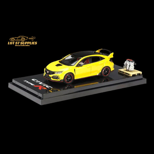 Hobby Japan 2017 Honda Civic Type R FK8 Sunlight Yellow II With Engine Model Display 1:64 HJ641055BY - Premium Honda - Just $39.99! Shop now at Retro Gaming of Denver