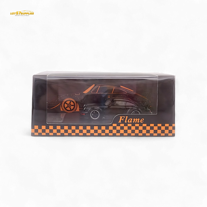 Flame Porsche 964 RWB Ducktail in Gloss Black 1:64 - for just $32.99! 