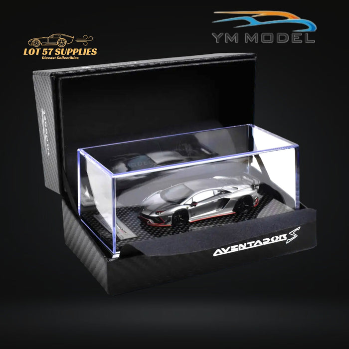 YM Model Lamborghini Aventador S Rowen Silver & Red Line 1:64 - Just $89.99! Shop now at Retro Gaming of Denver