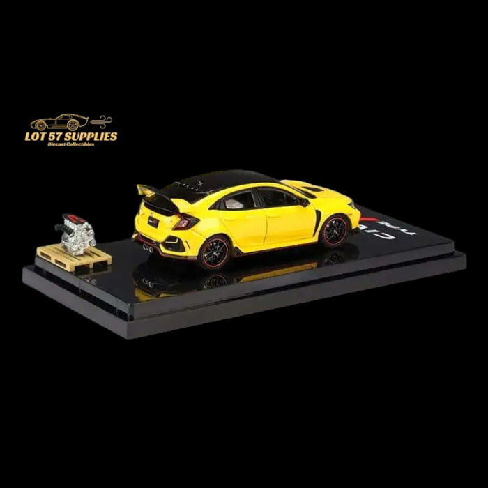 Hobby Japan 2017 Honda Civic Type R FK8 Sunlight Yellow II With Engine Model Display 1:64 HJ641055BY - Just $39.99! Shop now at Retro Gaming of Denver