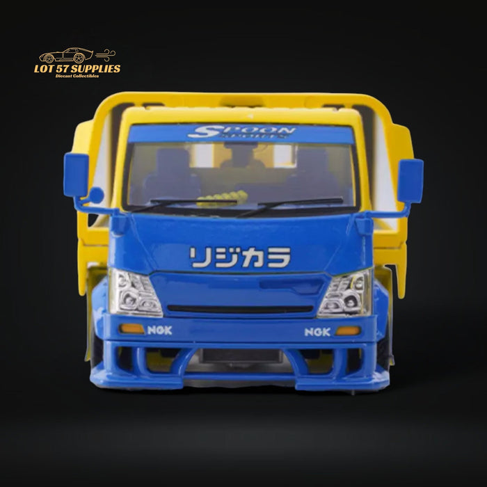 MicroTurbo HINO 300 Custom Flatbed Tow Truck Spoon Livery 1:64 - for just $52.99! 