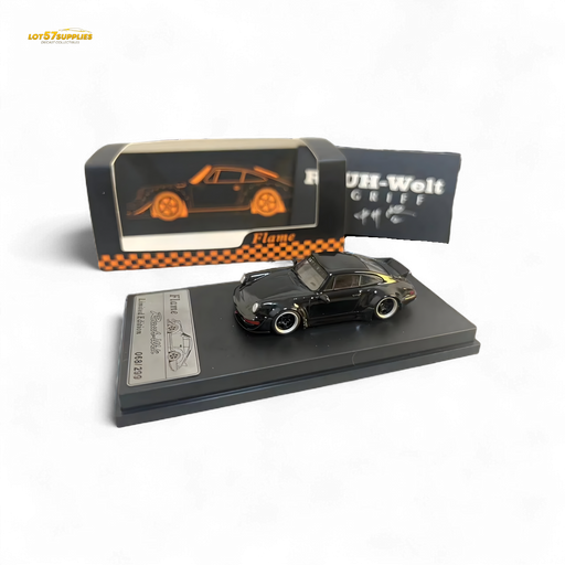 Flame Porsche 964 RWB Ducktail in Gloss Black 1:64 - for just $32.99! 