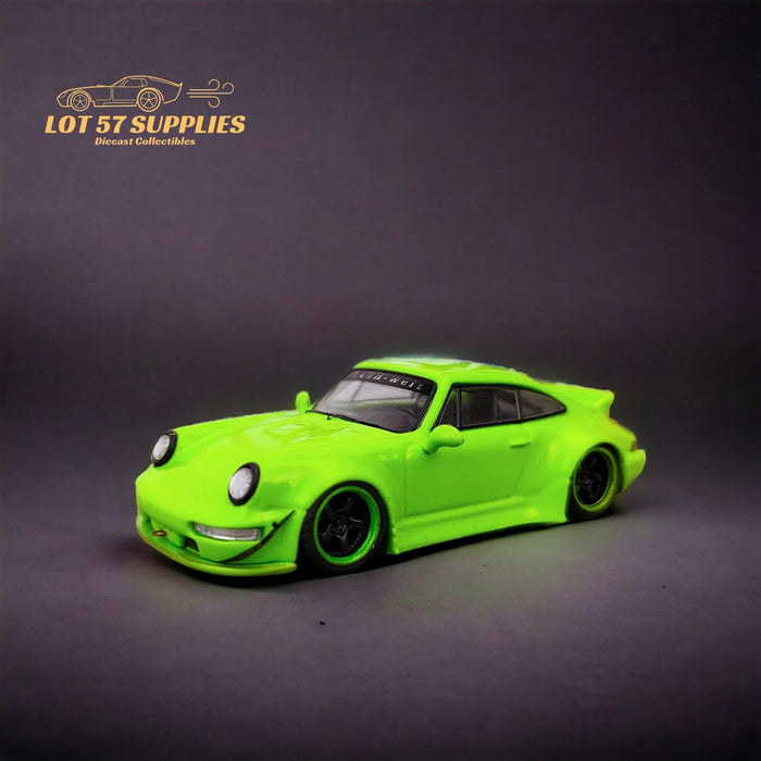 Flame Porsche 964 RWB Ducktail in Fluorescent Green 1:64 - Just $32.99! Shop now at Retro Gaming of Denver