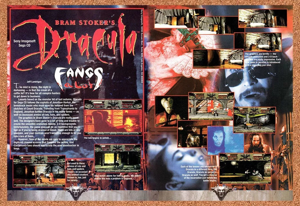 1993 Bram Stokers Dracula Sega CD Original Ad v2 - for just $21.49! 