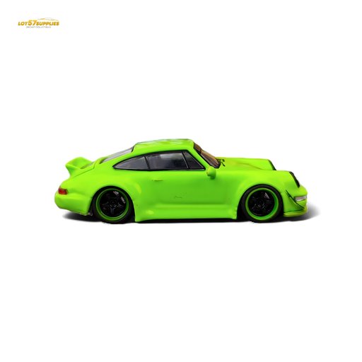 Flame Porsche 964 RWB Ducktail in Fluorescent Green 1:64 - for just $32.99! 